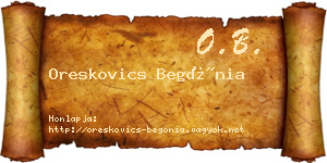 Oreskovics Begónia névjegykártya